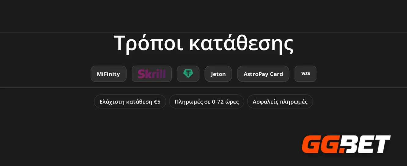 Αξιολόγησε μεθόδους κατάθεσης καζίνο.